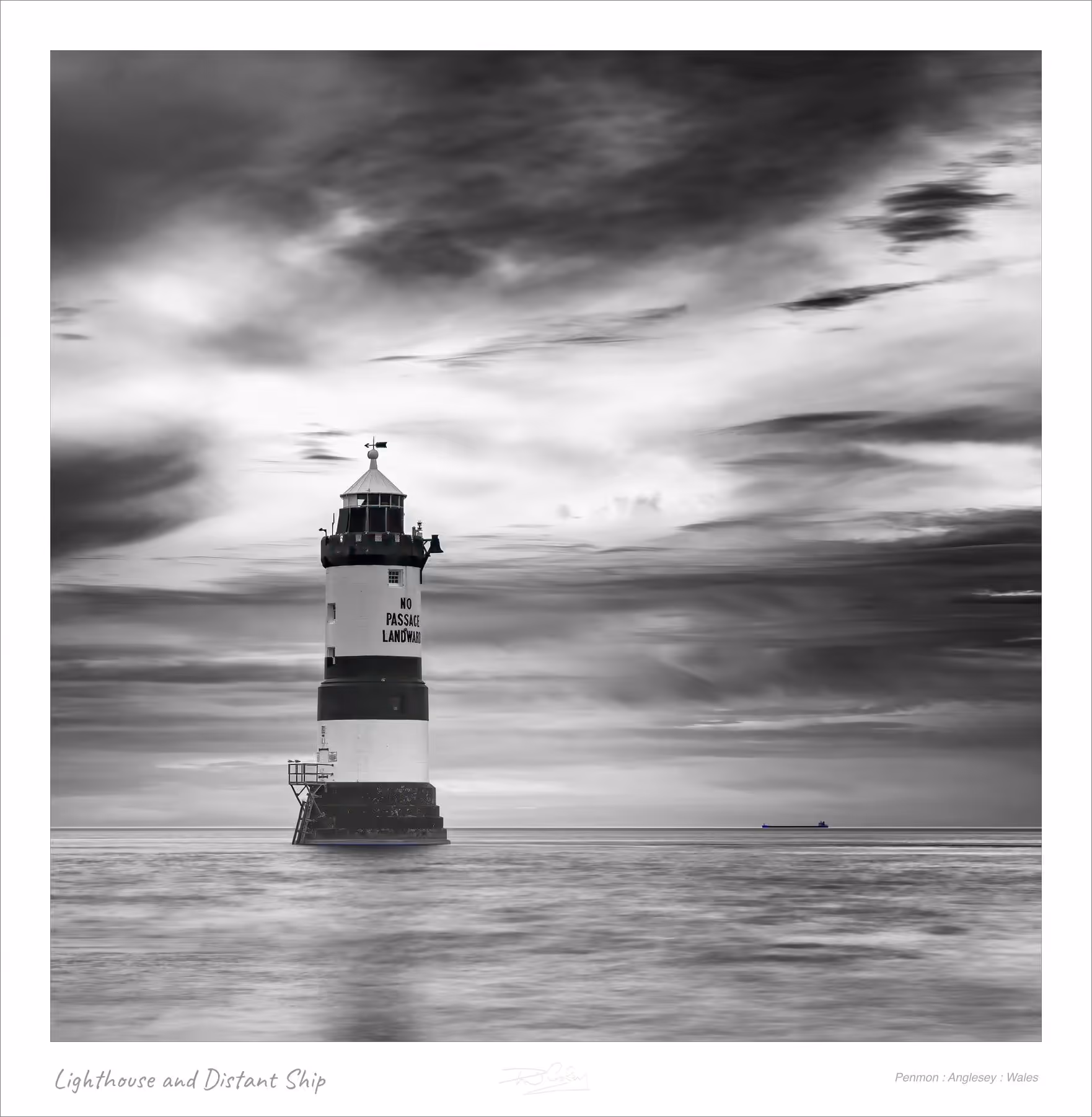 Lighthouse and Distant Ship